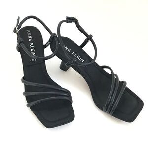 ANNE KLEIN Heeled Sandals Black Strappy Heels Women’s Size 8 EUC Like New